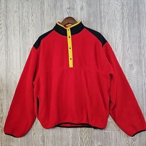 Marlboro‎ Fleece Sweater Large Red VTG 90s Adventure Team Gear Jacket Pullover